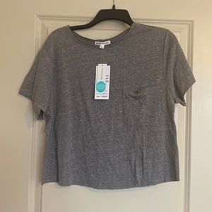 Grey T-Shirt with Front Pocket - L